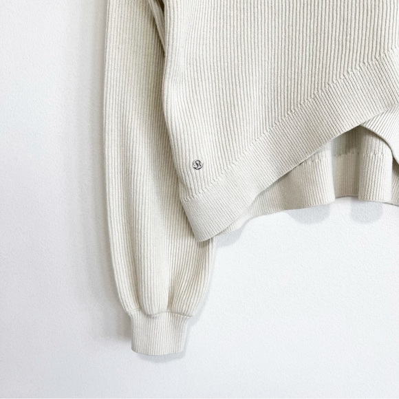 BOGO! Lululemon Reversible Crossover Ribbed Knit Sweater Bone M - Picture 7 of 11